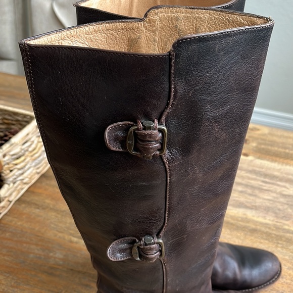 Frye Paige Tall Buckle Brow Leather Moro Boot size 6 - Picture 6 of 16